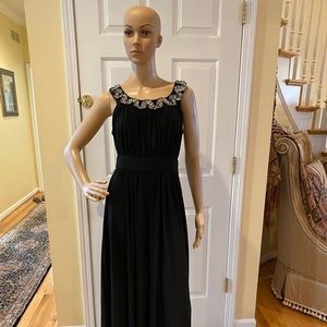 Forever Black sequence neckline maxi dress